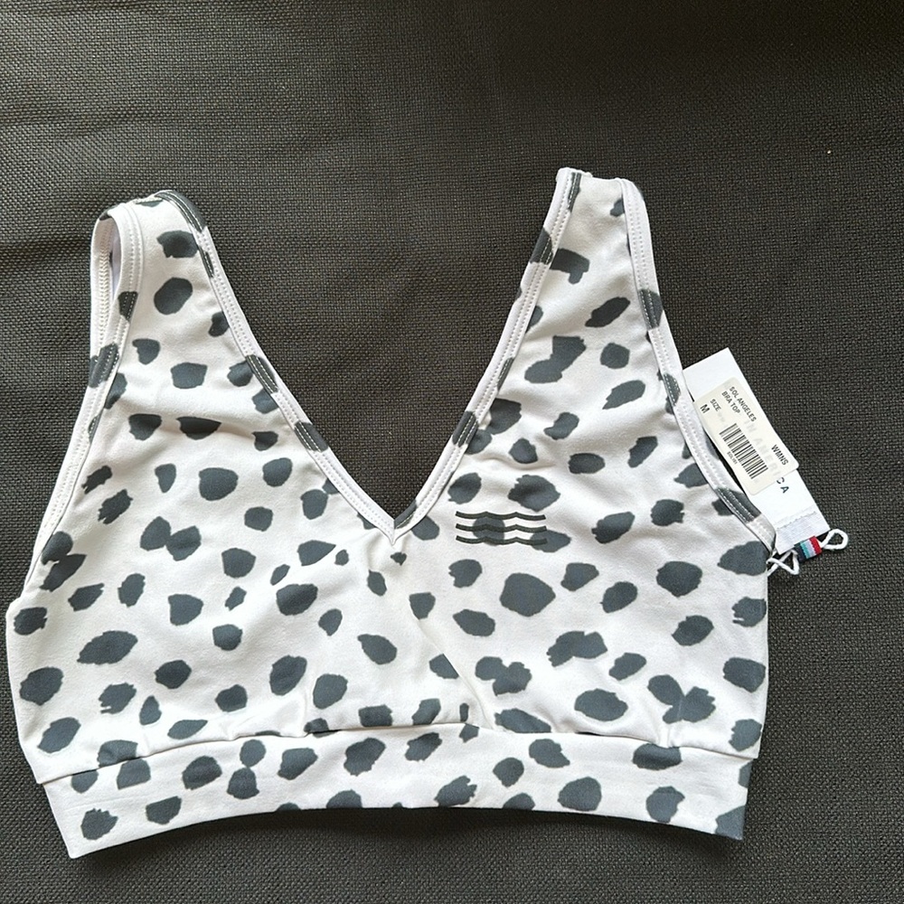 Sol Angeles leopard bra top, medium NWT